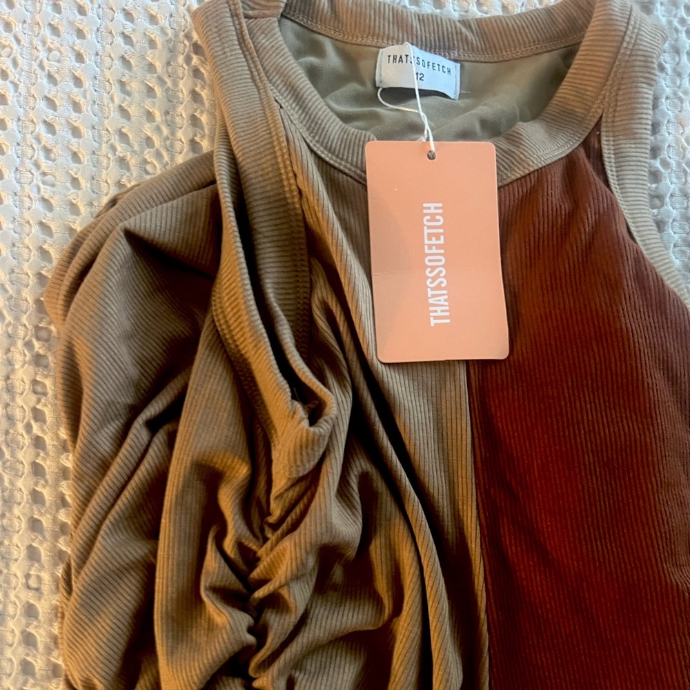 “Zoraver” Bodycon Dress- Brown Contrast